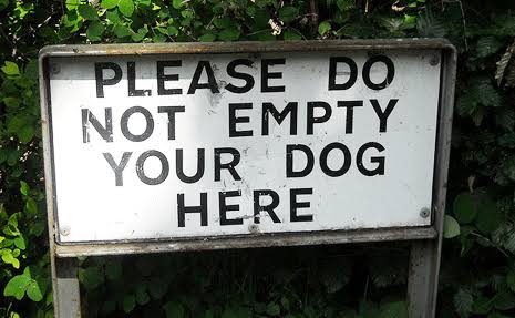 dogs fouling pavement poo empty sign