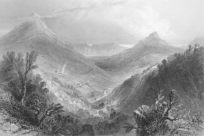 Glen of The Downs steel engraving 1850 by WH Bartlett Pic Patrick Neary